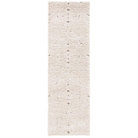 Safavieh 2 ft. 3 in. x 9 ft. Shag Power Loomed Runner Area Rug; Cream & Beige SG467-1113-29